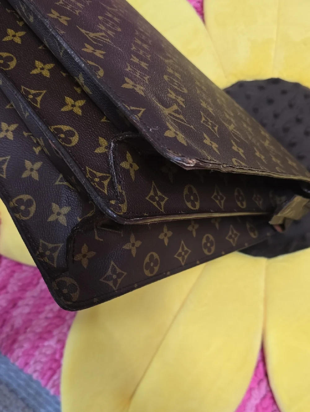 Louis Vuitton Serviette Monogram Briefcase with Tan‎ Handle